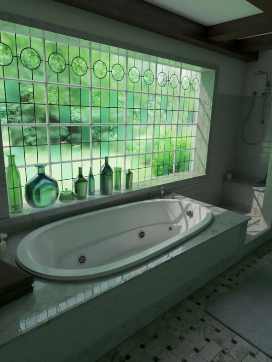 Stained Glass Bathroom